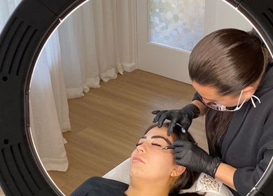Microblading service at Brow Palace in Minto, New South Wales, AU by a skilled professional in a clean setting.