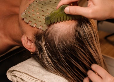 Relaxing jade massage at Head Space Manchester, Manchester, England, GB for wellness rejuvenation.