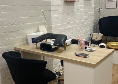 Elegant nail studio setup at Mayde Beauty Studio, Hinckley, England, GB.