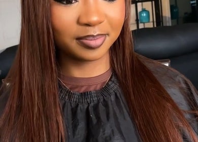 Client enjoys hair styling at Beats By Sange in Cape Town, Western Cape, ZA for a stunning makeover.