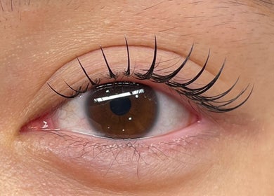 Close-up of beautiful eyelashes at Koi Beauty Oxford, Oxford, England, GB.