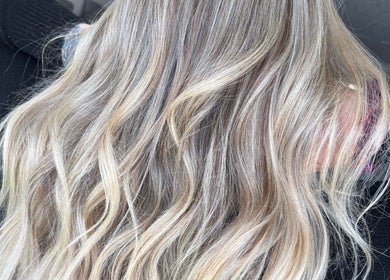Blonde wavy hair styled at Nevada Hair Studio, Edinburgh, Scotland, GB.