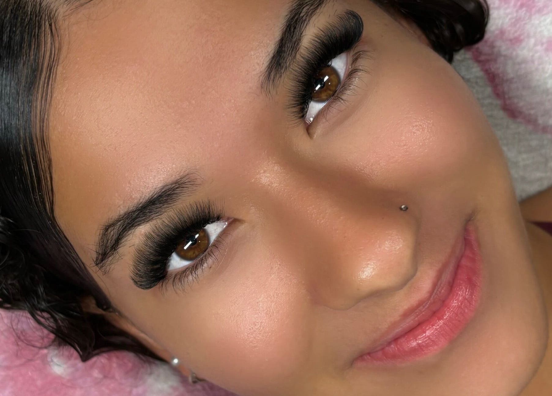 Close-up of perfect lashes at Halo Beauty Bar, Mudgeeraba, Queensland, AU.