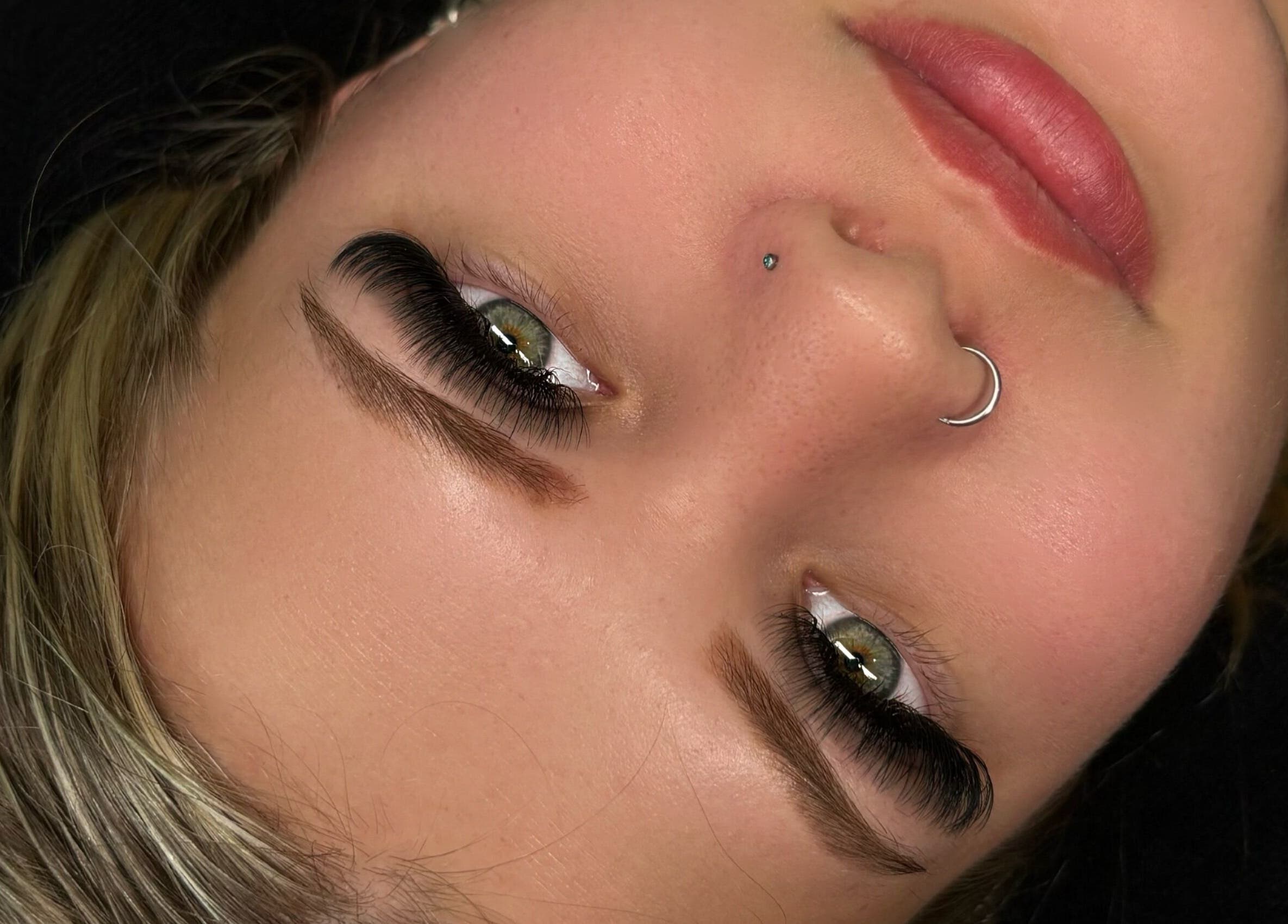 Close-up of enhanced lashes at Halo Beauty Bar, Mudgeeraba, Queensland, AU, showcasing natural beauty.