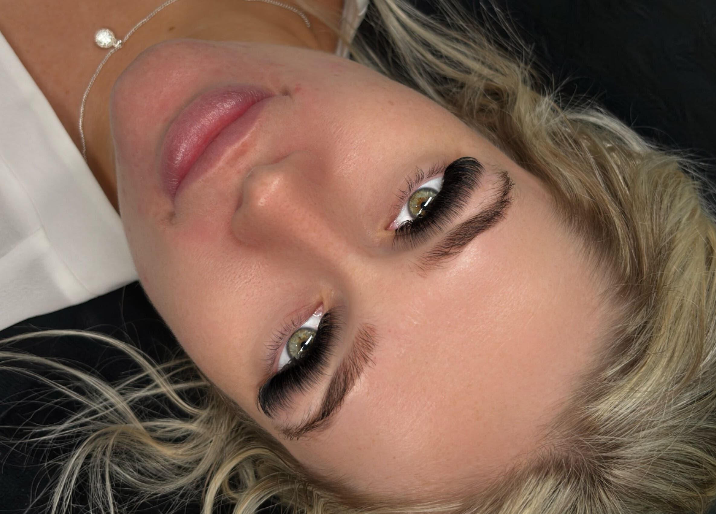 Close-up of eyelash extensions at Halo Beauty Bar, Mudgeeraba, Queensland, AU.