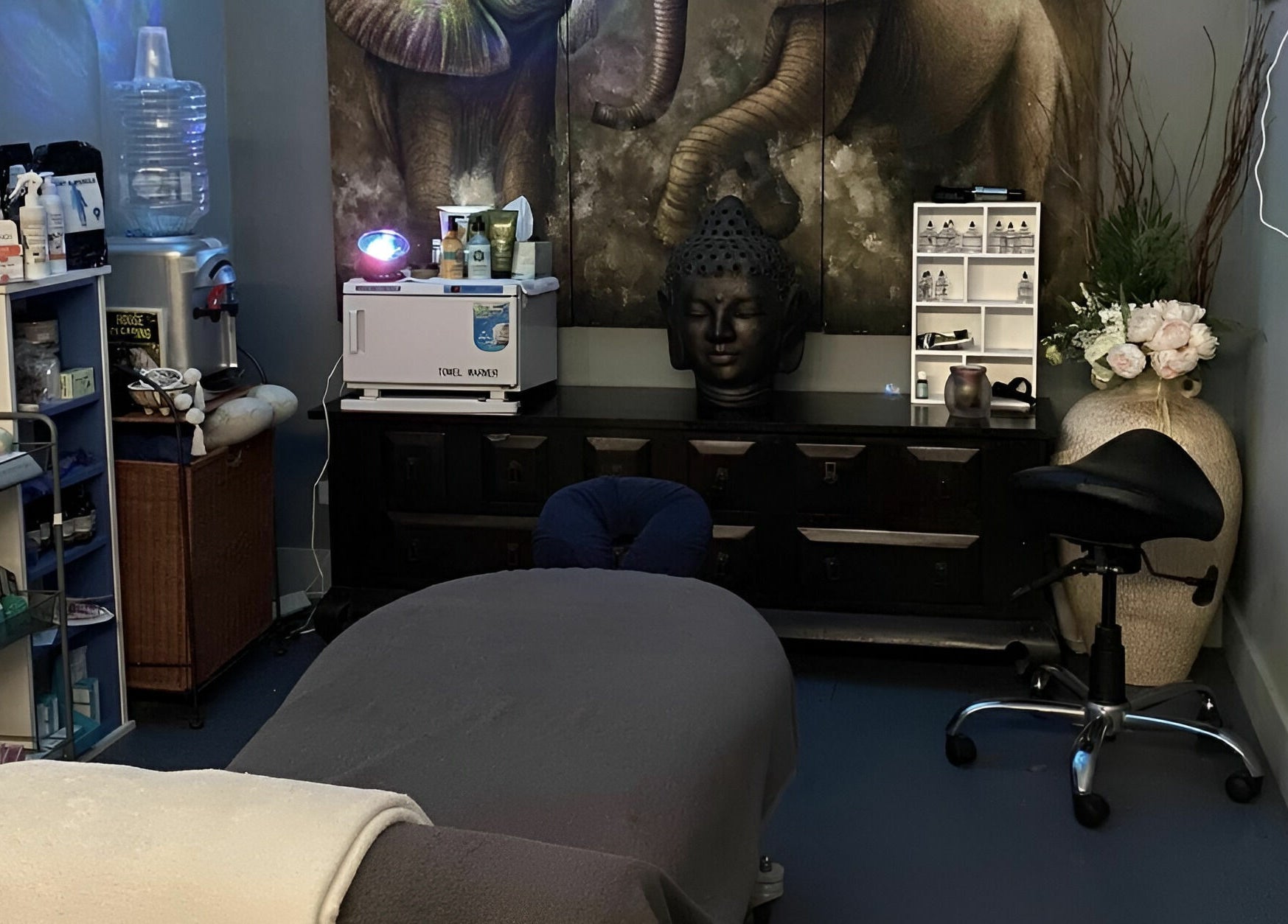 Peaceful massage room at Essentially U Massage, New South Wales, AU, featuring a relaxing atmosphere and decor.