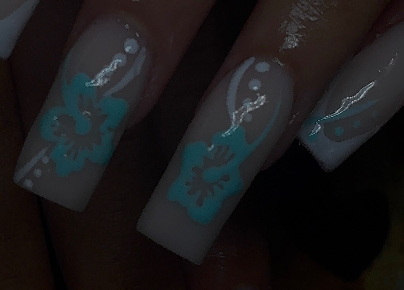 Close-up of floral nail art design at Nailsby.Ls, Bromley, England, GB showcasing detailed craftsmanship.
