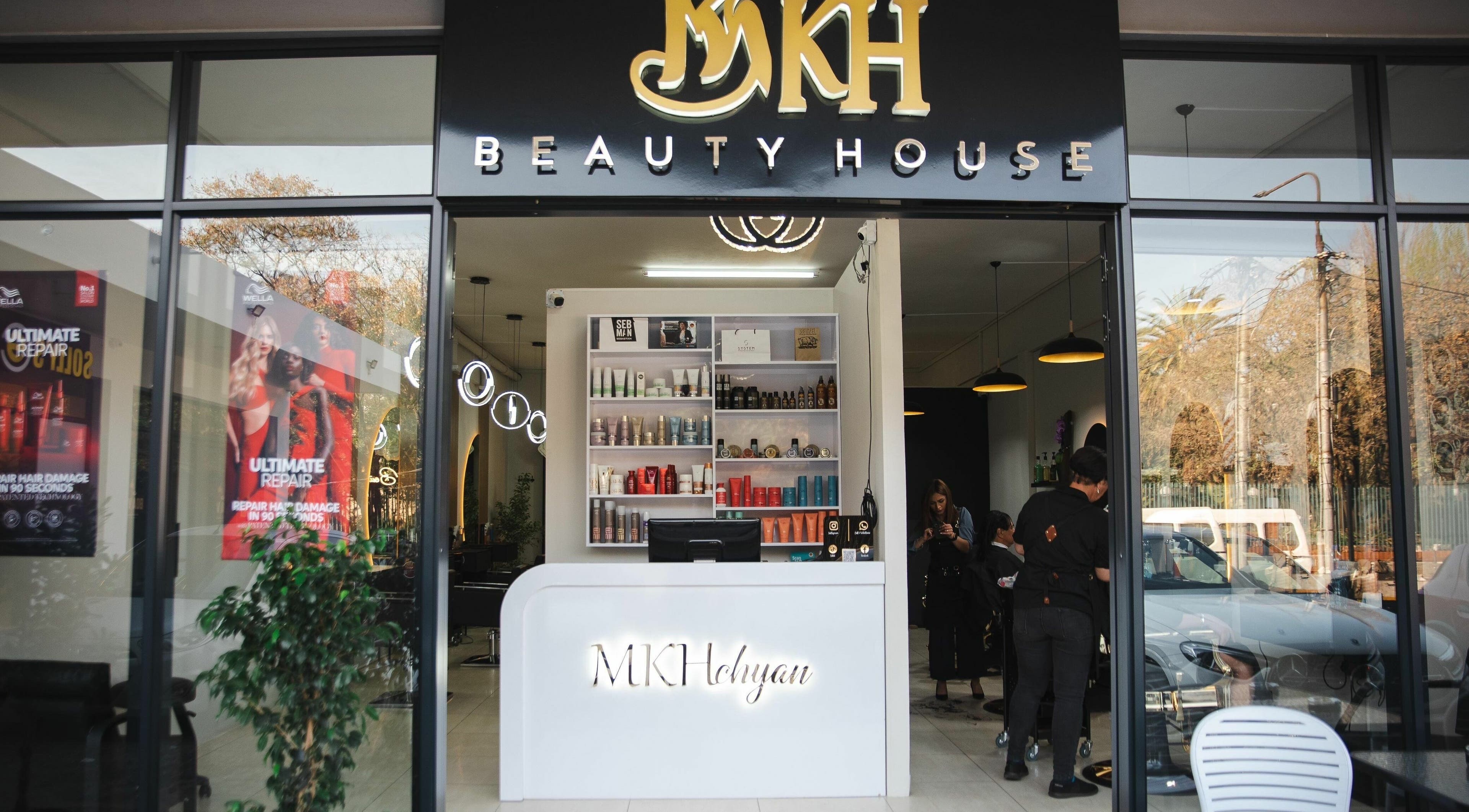 Front view of Mkh Beauty House in Johannesburg, Gauteng, ZA showcasing modern design and product displays.