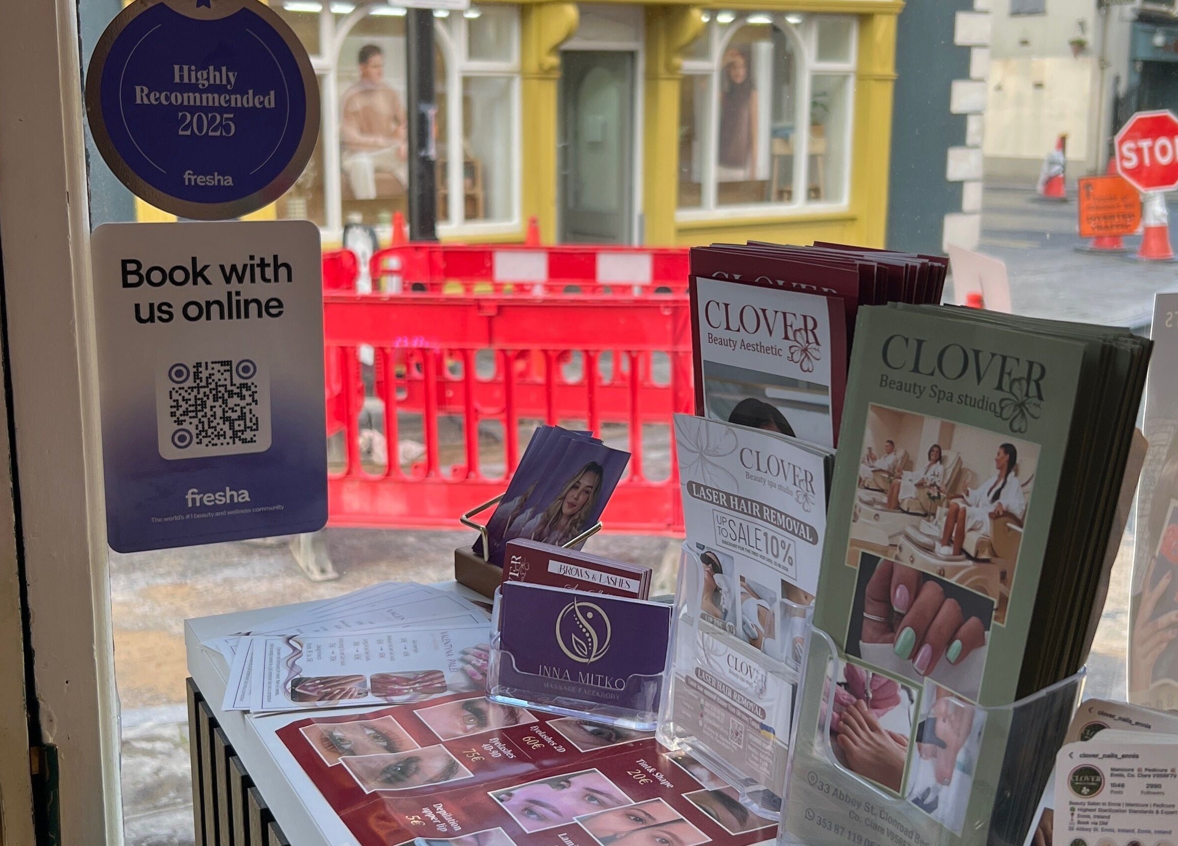 Beauty venue in Ennis, County Clare, IE with promotional materials and online booking info.