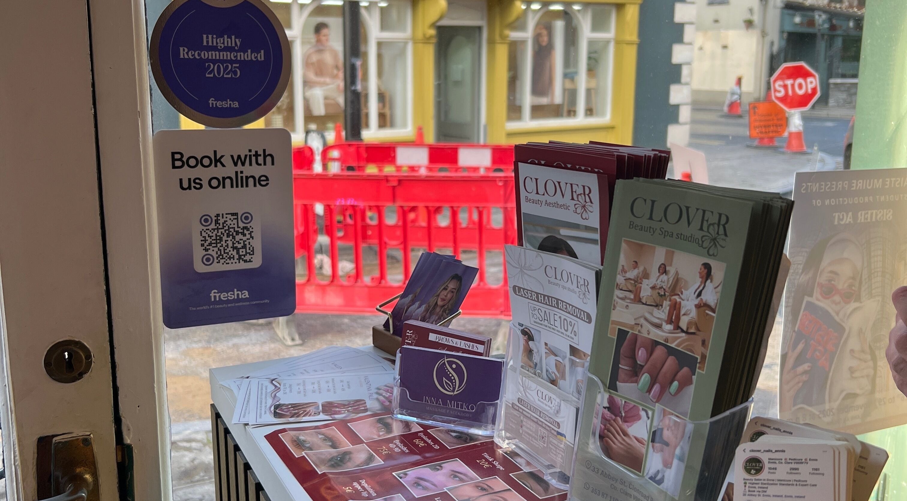 Beauty venue in Ennis, County Clare, IE with promotional materials and online booking info.