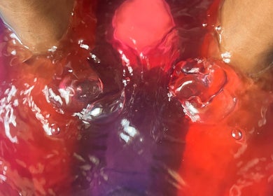 Invigorating foot soak at Glam Spot Aesthetics, La Brea, Siparia Regional Corporation, TT with vibrant colors.