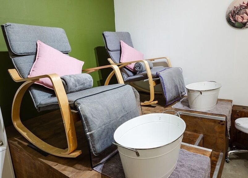 Cozy pedicure chairs at Perfectly Beautiful spa in Bloemfontein, Free State, ZA, offering ultimate relaxation.