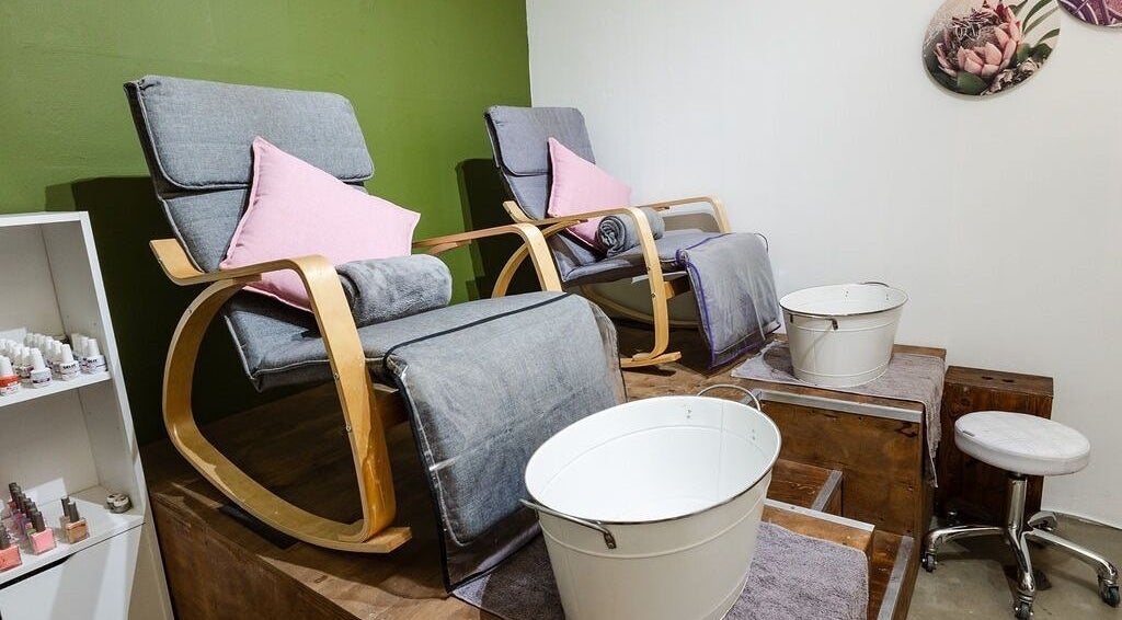 Cozy pedicure chairs at Perfectly Beautiful spa in Bloemfontein, Free State, ZA, offering ultimate relaxation.
