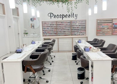 Tranquil nail salon interior at Prosperity Nails & Beauty, North Melbourne, Victoria, AU.