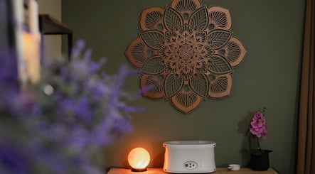Relaxing room with mandala decor at The Bodhi Tree, Lancaster, New York, US.