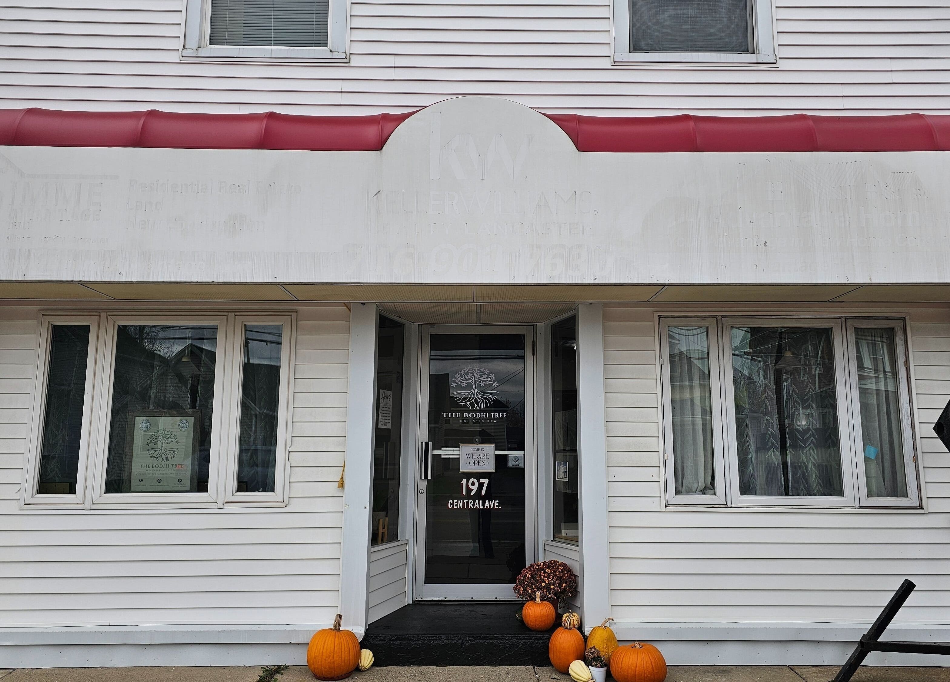 Front view of The Bodhi Tree in Lancaster, New York, US, featuring welcoming decor and clear signage.