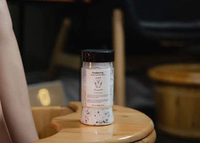 Relaxing foot soak at The Bodhi Tree, Lancaster, New York, US featuring Epsom salt product.