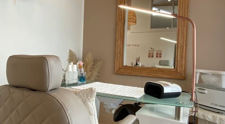 Elegant salon chair and vanity setup at ALPENGLOW BEAUTY THERAPY, Methven, Canterbury Region, NZ.