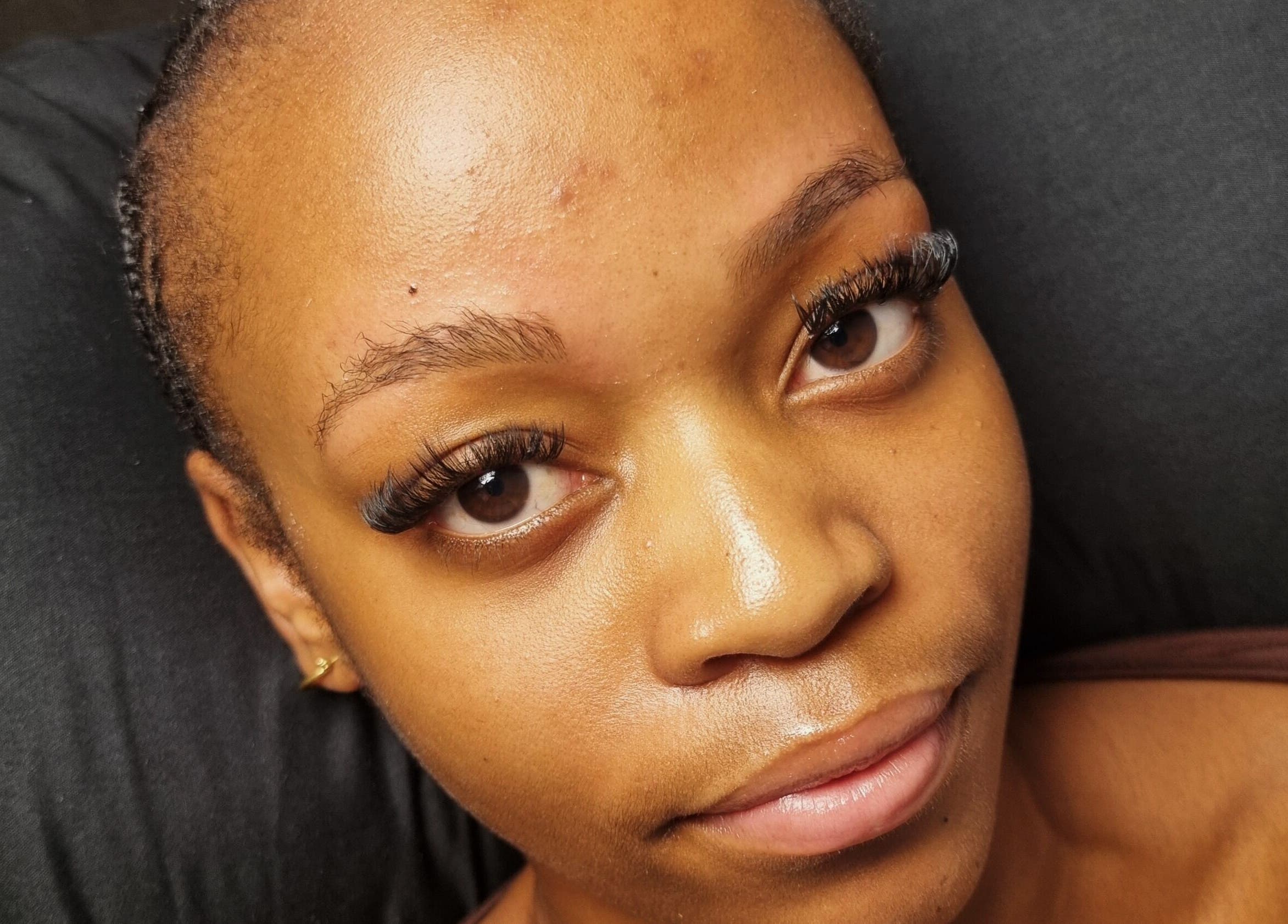 Client with enhanced lashes at Aura Beauty, Westville, Kwazulu-natal, ZA.