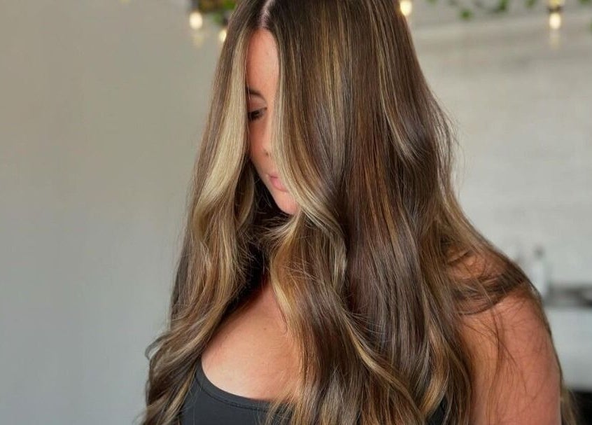 Stylish balayage hair at Rustic Roots Hair Lounge, Thorold, Ontario, CA.