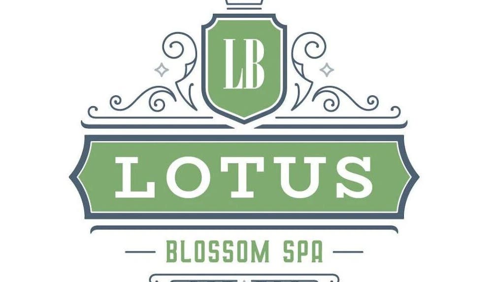 Lotus Blossom Spa South logo in Orlando, Florida, US, featuring ornate green and white design.