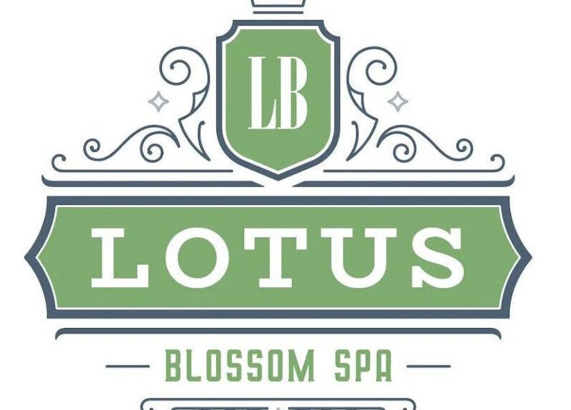 Lotus Blossom Spa South logo in Orlando, Florida, US, featuring ornate green and white design.