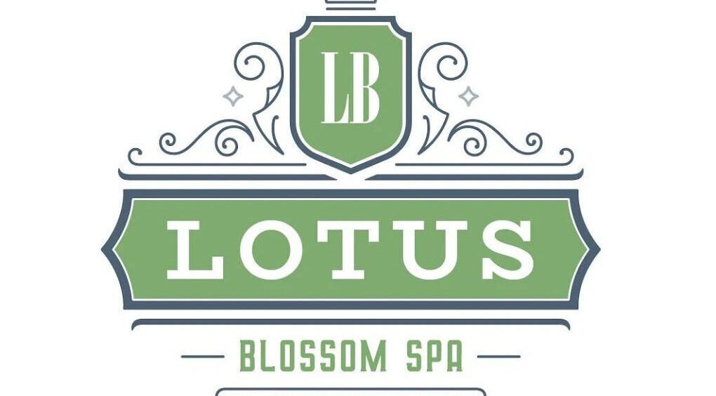 Lotus Blossom Spa South logo in Orlando, Florida, US, featuring ornate green and white design.