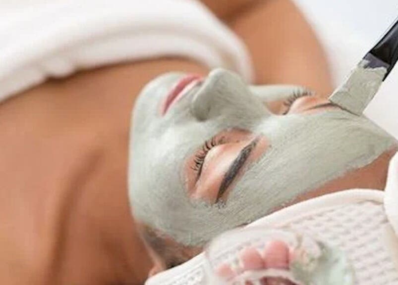 Calming facial mask applied at Lotus Blossom Spa South in Orlando, Florida, US for rejuvenating care.