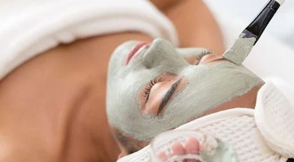 Calming facial mask applied at Lotus Blossom Spa South in Orlando, Florida, US for rejuvenating care.