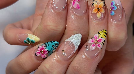 Detailed floral nail art at Five Star Nails Mission Bay, Auckland, Auckland, NZ. Vibrant and elegant designs.