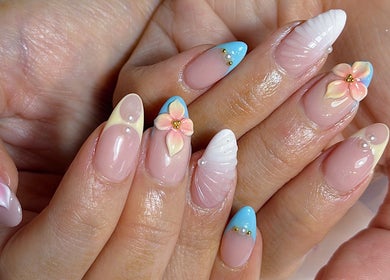 Intricate floral nail art at Five Star Nails Mission Bay, Auckland, Auckland, NZ. Perfectly crafted for a chic look.