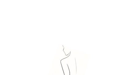 Minimalist line art of a woman’s silhouette at Modest Skin, San Diego, California, US.