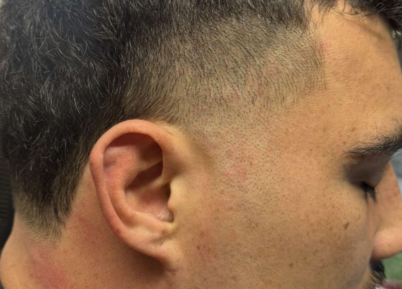 Close-up of a fresh fade haircut at Itz.zaekutz03, Whanganui, Manawatū-whanganui Region, NZ.