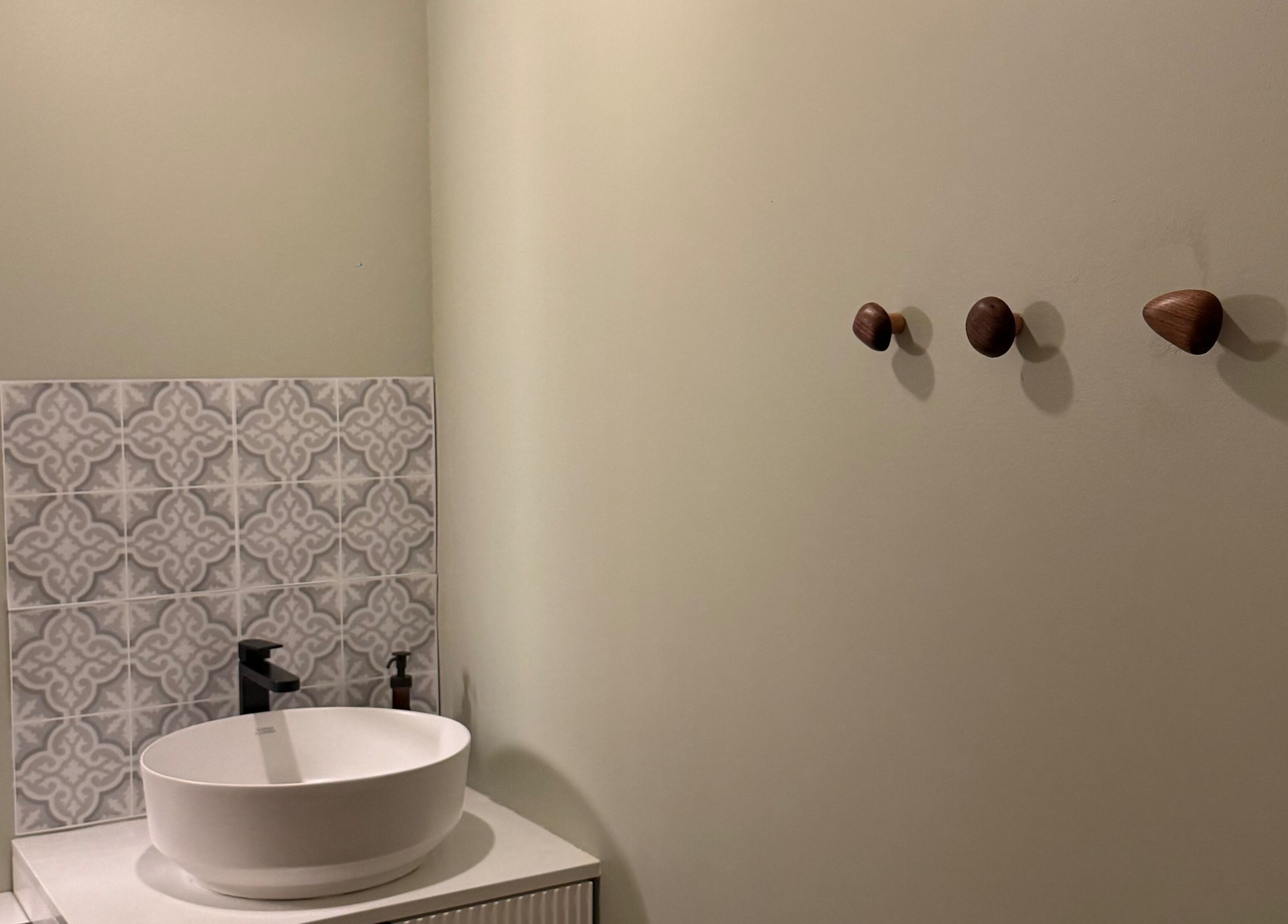Modern sink with patterned tiles at Lift Your Soul Head Spa in Katherine South, Northern Territory, AU.