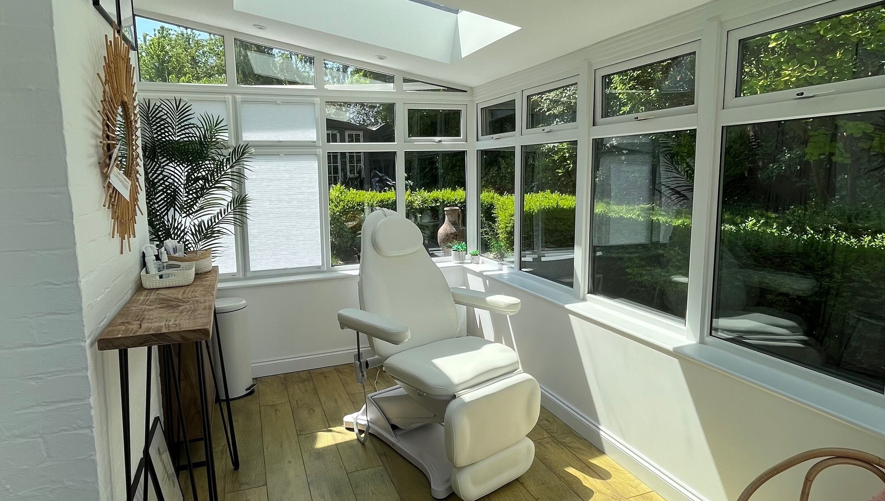 Relaxing treatment room at Natural Beauty Aesthetics - Worcester Home Clinic, Fernhill Heath, England, GB.