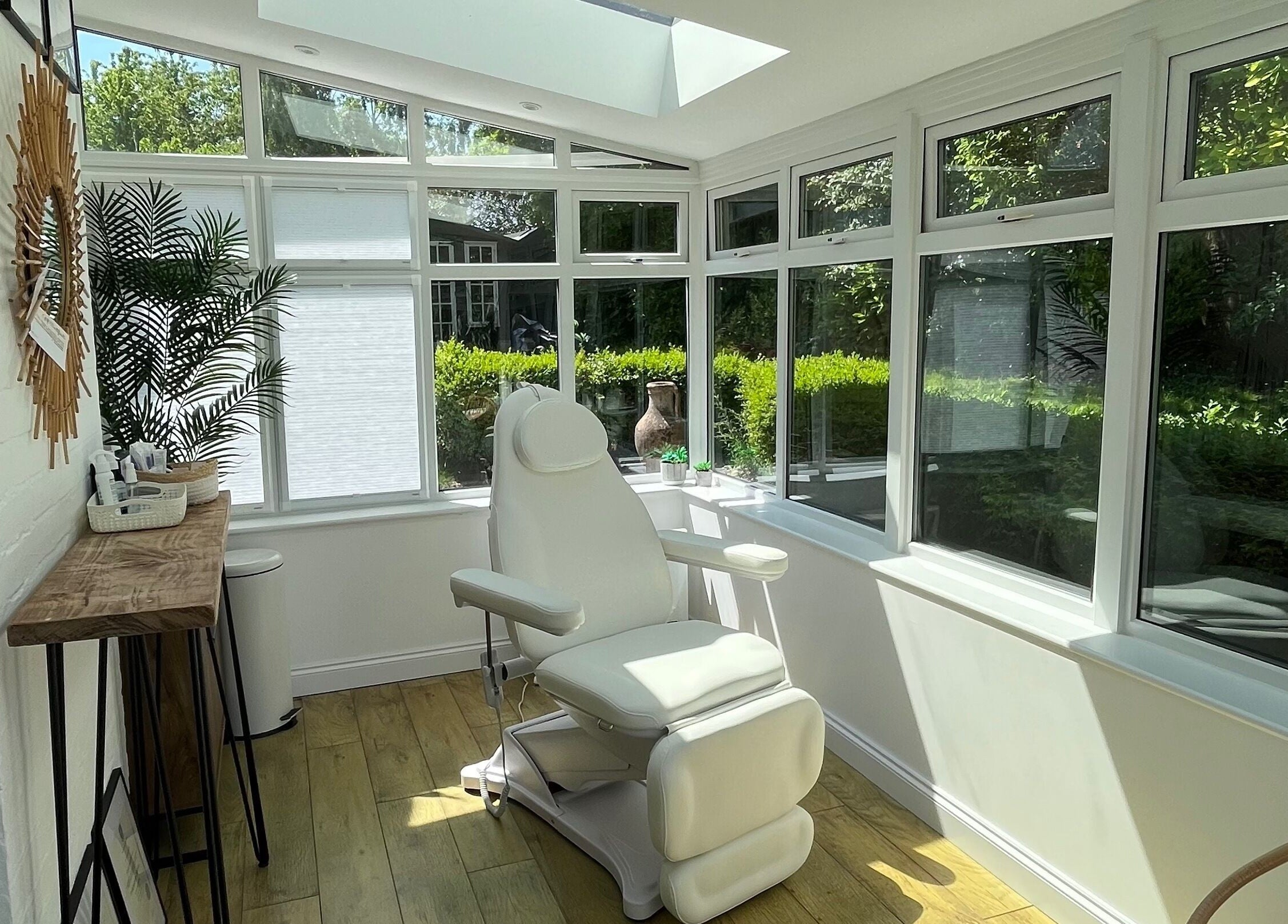 Relaxing treatment room at Natural Beauty Aesthetics - Worcester Home Clinic, Fernhill Heath, England, GB.