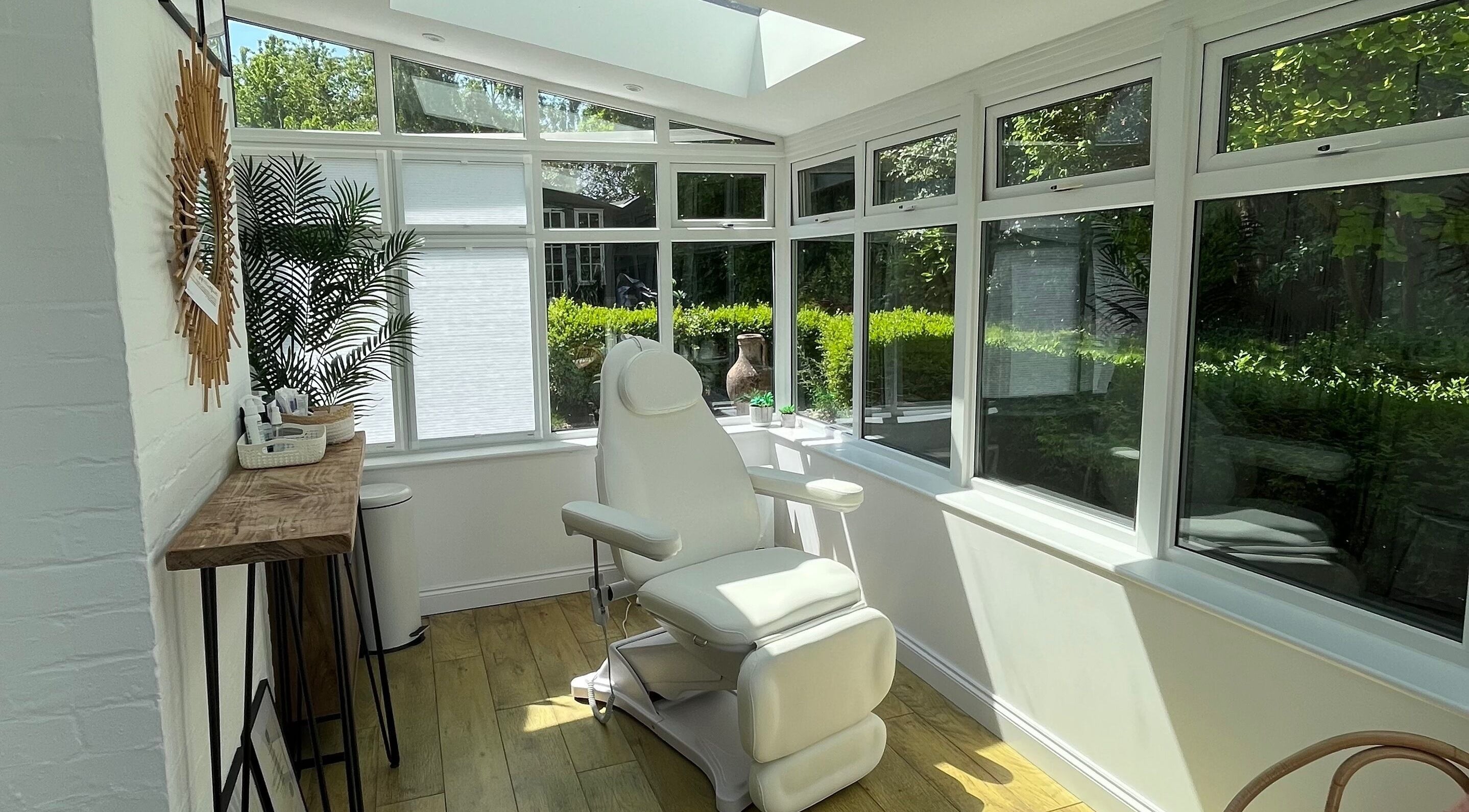 Relaxing treatment room at Natural Beauty Aesthetics - Worcester Home Clinic, Fernhill Heath, England, GB.