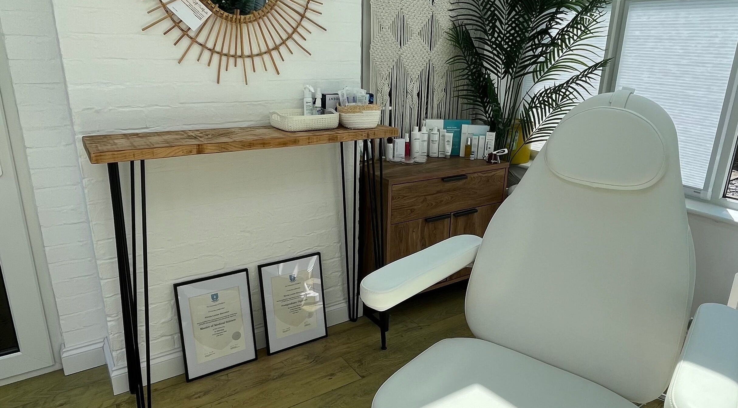 Cozy treatment area at Natural Beauty Aesthetics - Worcester Home Clinic in Fernhill Heath, England, GB.