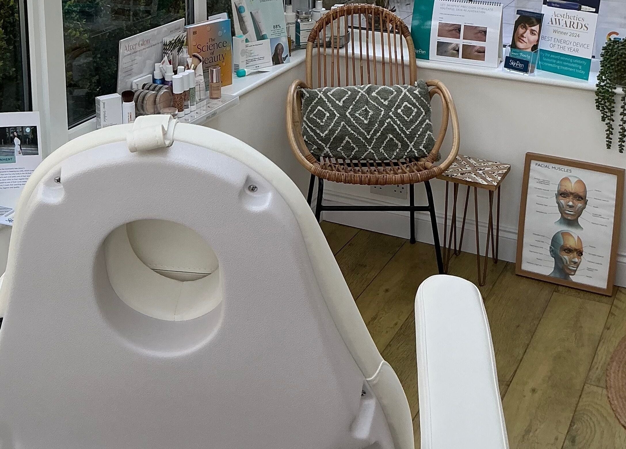 Relaxing treatment area at Natural Beauty Aesthetics - Worcester Home Clinic, Fernhill Heath, England, GB.