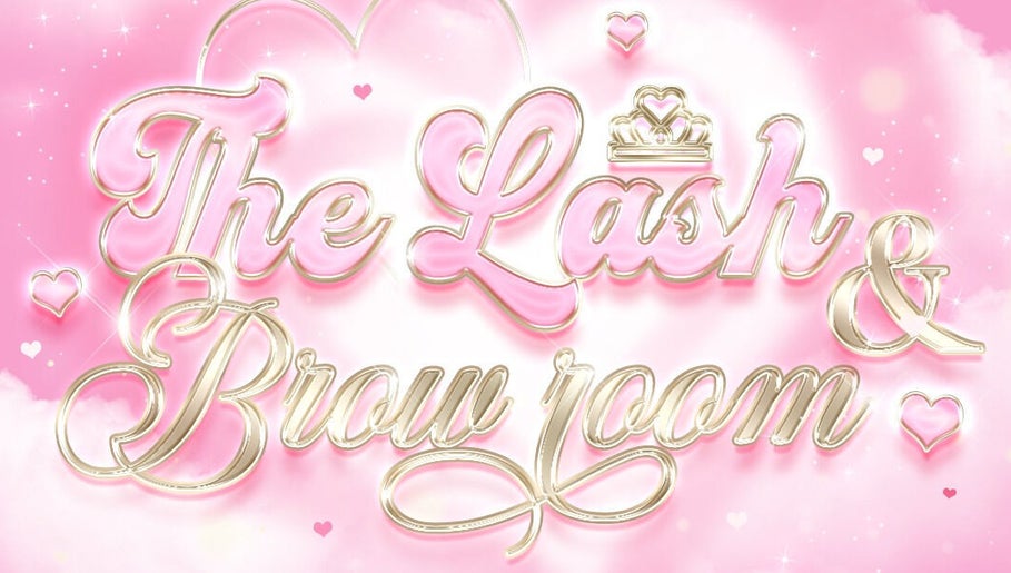 The Lash & Brow Room logo with pink and gold design, Seaham, England, GB.