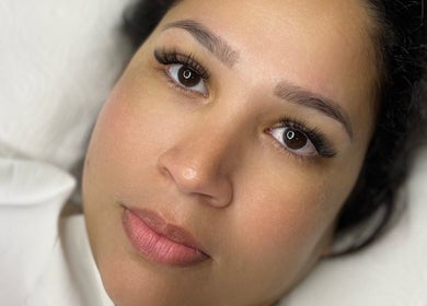 Close-up of eyelash extensions at Studio XO La Lucia, Durban North, Kwazulu-natal, ZA.