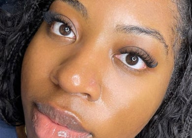 Close-up of a woman with styled eyelashes at Studio XO La Lucia, Durban North, Kwazulu-natal, ZA.