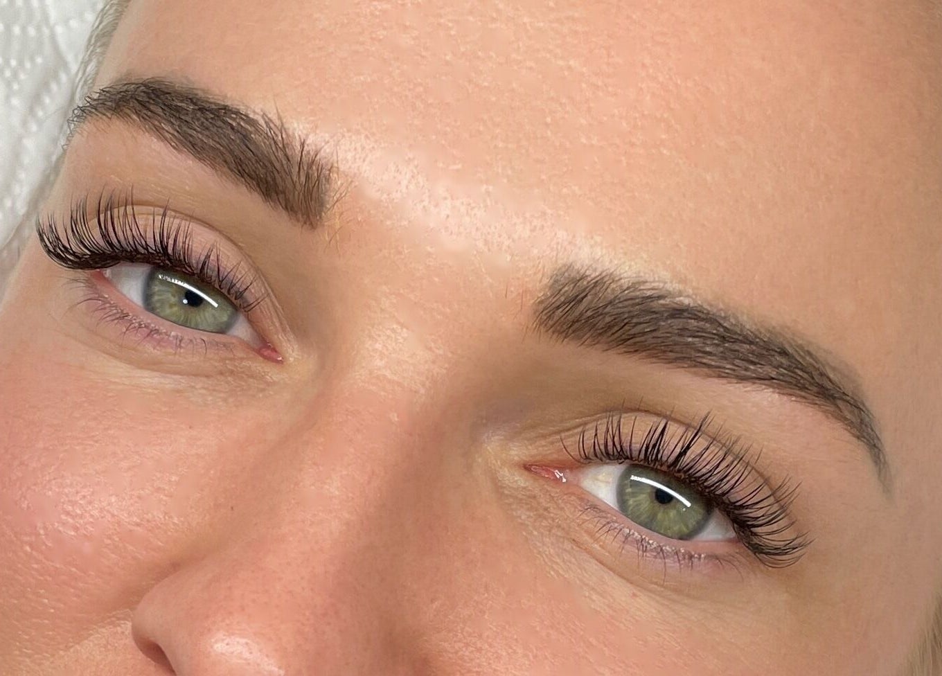 Close-up of lush eyelashes and eyebrows at Studio XO La Lucia, Durban North, Kwazulu-natal, ZA.