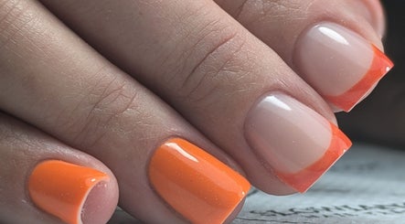 Vibrant orange nail art at AS Nail Studio Peterborough, Peterborough, England, GB showcasing creativity.