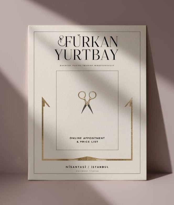 Elegant Furkan Yurtbay appointment and price list display in İstanbul, İstanbul, TR salon.