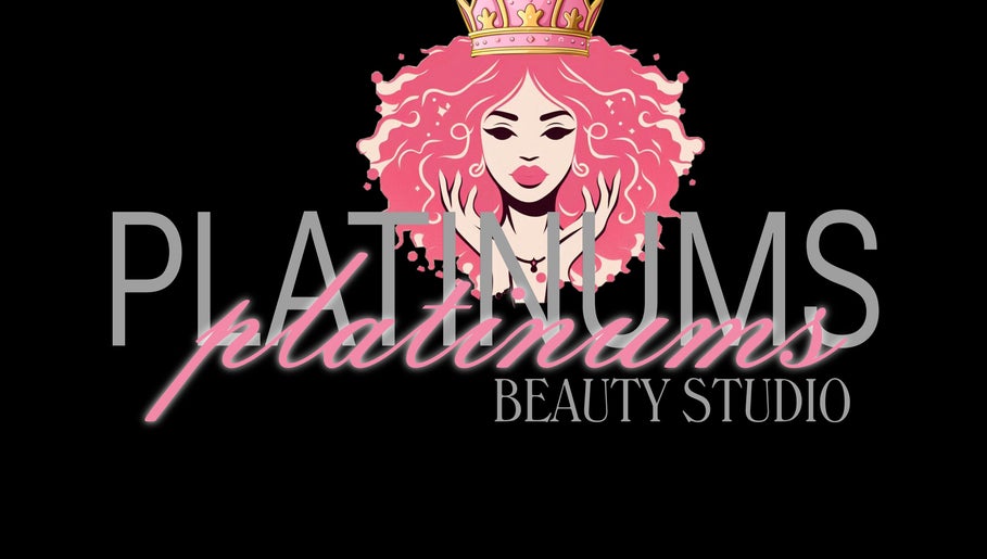 Logo of Platinum's Beauty Studio, Burlington, North Carolina, US, featuring a feminine figure with crown.