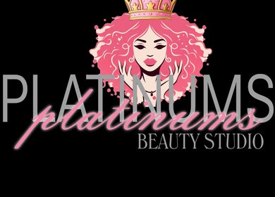 Logo of Platinum's Beauty Studio, Burlington, North Carolina, US, featuring a feminine figure with crown.
