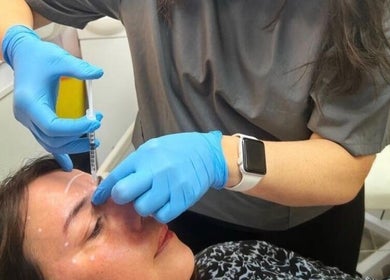 Professional treatment at 7even Trichology Clinic in London, England, GB, highlighting a detailed procedure.