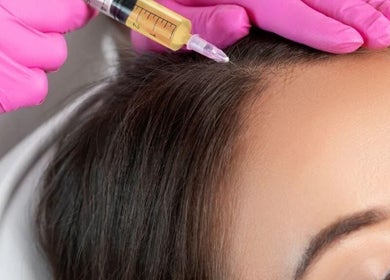 Hair rejuvenation at 7even Trichology Clinic in London, England, GB, featuring a treatment injection.