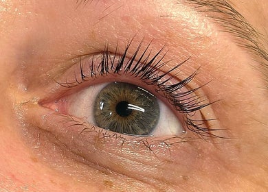 Close-up of beautifully enhanced lashes at Meraki Beaute MBS, Stoke-on-Trent, England, GB.